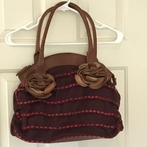 Anthropologie Lucky Penny muslim rosette purple satchel